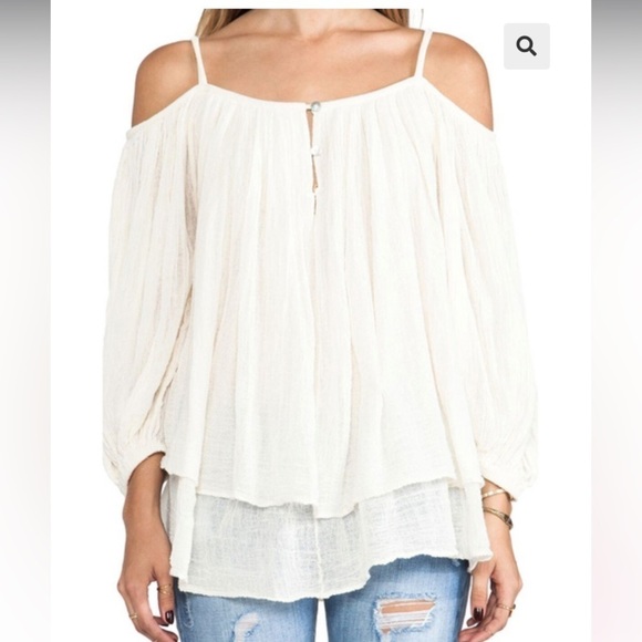 Jen's Pirate Booty Sloan Off‎ Shoulder flowy Top Tunic one size fits all cotton - Picture 5 of 12